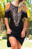 Boho Print Cold Shoulder Mini Dress