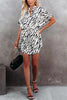 Zebra Belted Shirt Mini Dress