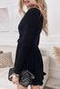 Ruffles V Neck Long Sleeve Wrap Mini DRESS