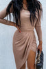 Split Long Sleeve Elastic Waist Dress
