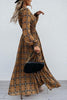 Emprie Waist Plaid Long Sleeve Maxi Dress