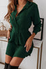 Button Long Sleeve Shirt Mini Dress With Belt