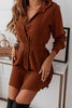 Button Long Sleeve Shirt Mini Dress With Belt