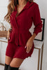 Button Long Sleeve Shirt Mini Dress With Belt