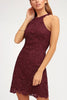 Halter Neck Lace Bodycon Dress