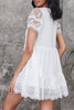 Lace V Neck Pockets Mini Dress