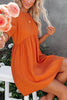 O Neck Puff Sleeve Swing Dress