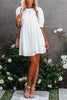 O Neck Puff Sleeve Swing Dress