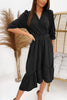 Ruffles V Neck Half Sleeve Dress