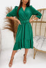 Ruffles V Neck Half Sleeve Dress