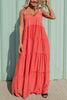 Tiered Pockets Slip Maxi Dress