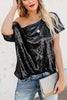 Sequin Dew Shoulder Blouse