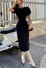 Puff Sleeve O Neck Sheath Dress