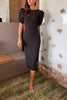 Puff Sleeve O Neck Sheath Dress