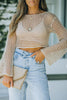 Sheer Logn Sleeve Crochet Crop Top