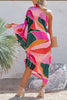 Multi Print Asymmetrical One Shoulder Dress