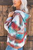 Sunset Aztec Print Pocketed Hoodie
