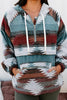 Sunset Aztec Print Pocketed Hoodie