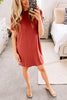 O Neck Side Slit Short Sleeve T Shirt Dress