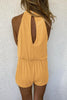 Solid Sleeveless Open Back Romper