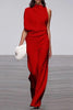 Solid One Shoulder Swing Jumpsuits