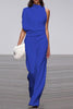 Solid One Shoulder Swing Jumpsuits