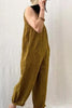 Solid Pockets Sleeveless Jumpsuits