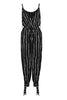 Stripe Bow Tie Slip Jumpsuits