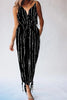 Stripe Bow Tie Slip Jumpsuits