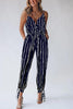 Stripe Bow Tie Slip Jumpsuits