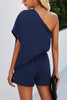 One Shoulder Bat Romper