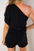 Ruffles One Shoulder Pockets Romper