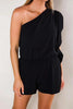 Ruffles One Shoulder Pockets Romper