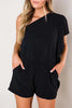 Ruffles One Shoulder Pockets Romper
