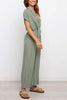 V Neck Knot Waist Jumpsuits