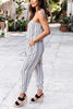 Strapless Stripe Drawstring Jumpsuits