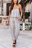 Strapless Stripe Drawstring Jumpsuits
