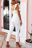 Ruffles Sqaure Neck Bleted Jumpsuits