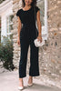Tie Waist Short Sleeve Jumpsuits