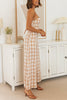 Plaid Wide Leg Slip Jumpsuits