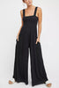 Smocked Bodice Pockets Jumpsuits