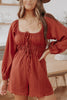 Puff Sleeve Smocked Romper