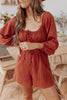 Puff Sleeve Smocked Romper
