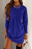 O Neck Long Sleeve Babydoll Tunic Dress
