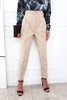 Button High Waist Trouser Pants
