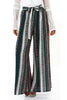 Striped Tie Waist Wide Leg Pants
