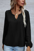 V Neck Long Sleeve Blouse