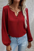 V Neck Long Sleeve Blouse