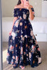 Print Shirred Bodice Tiered Maxi Dress