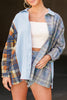 Late Goodbye Plaid Contrast Color Block Top